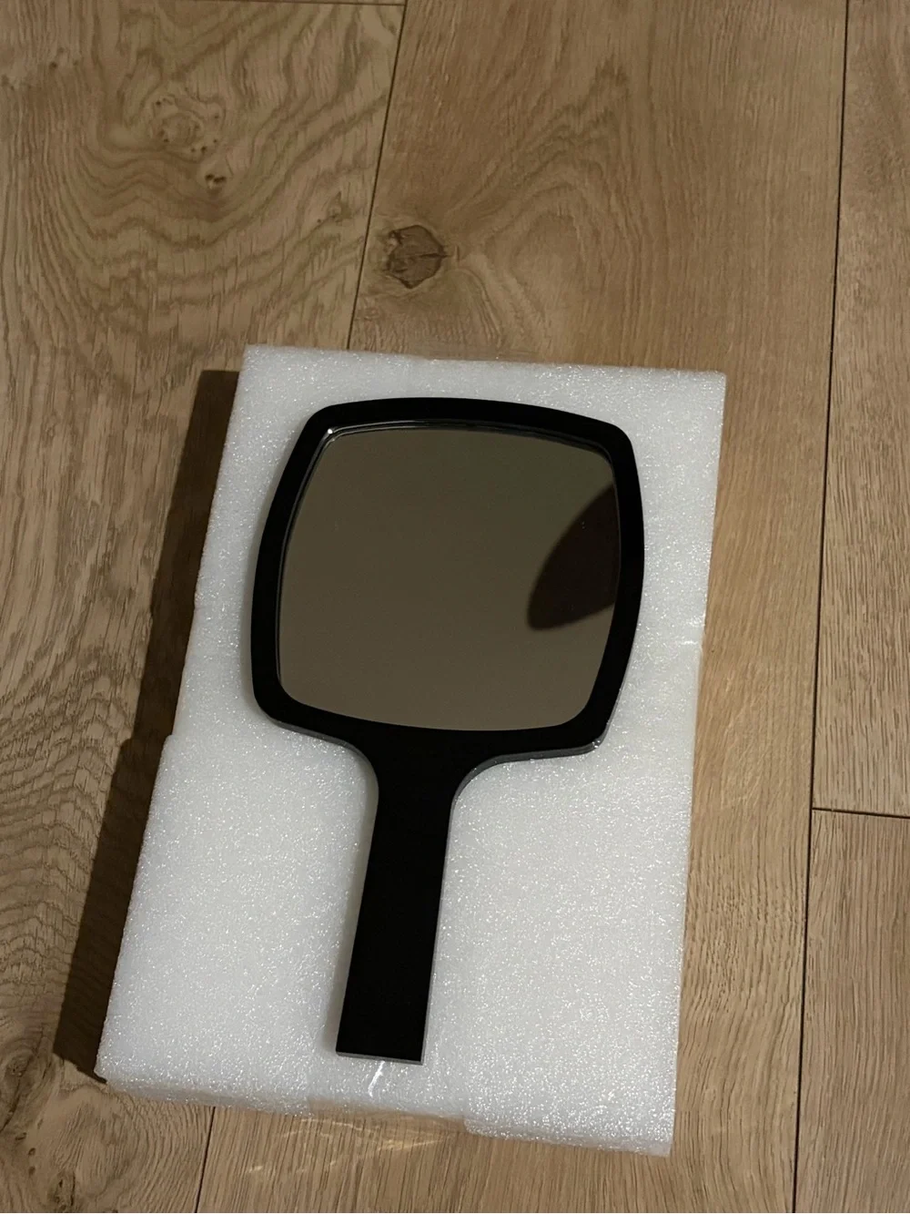 CHANEL Black Handheld Mirror with Signature CC Logo